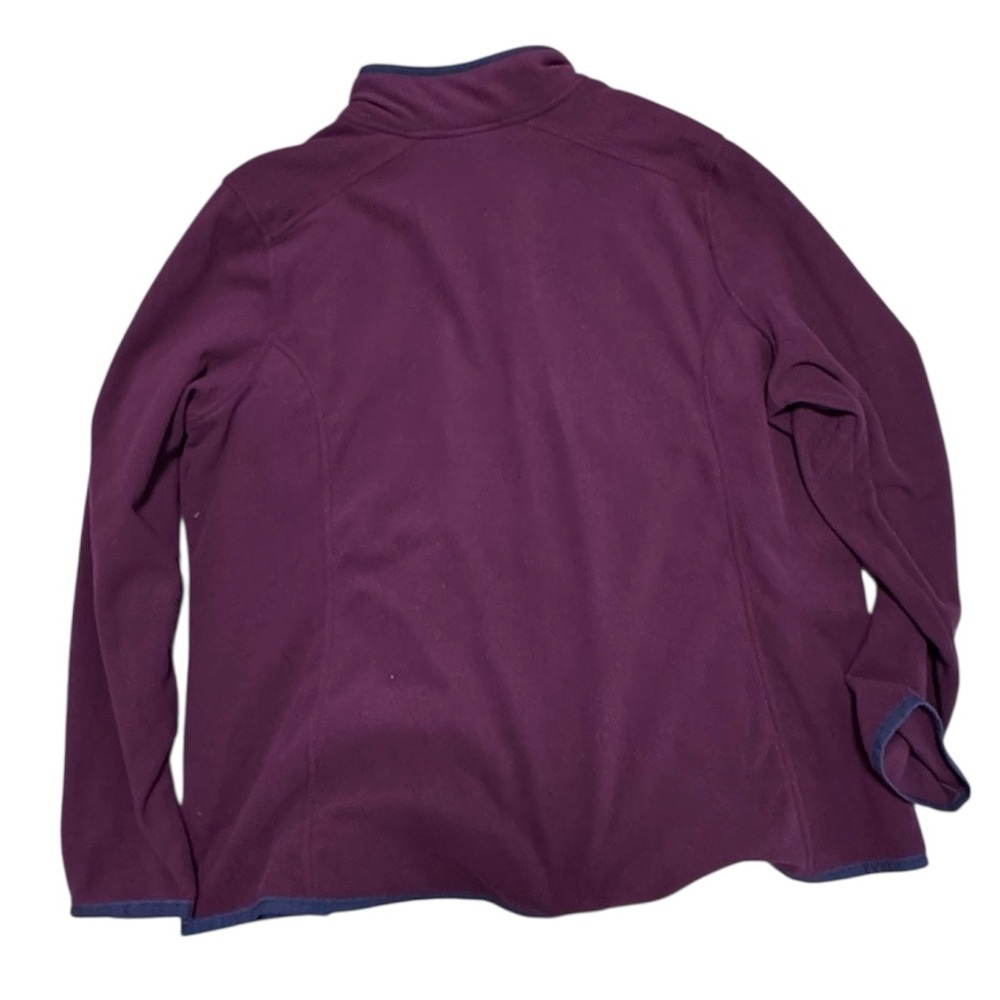 LL Bean Women’s 2X Plus Full Zip Fleece Jacket Burgundy Plum Lightweight - Picture 2 of 12
